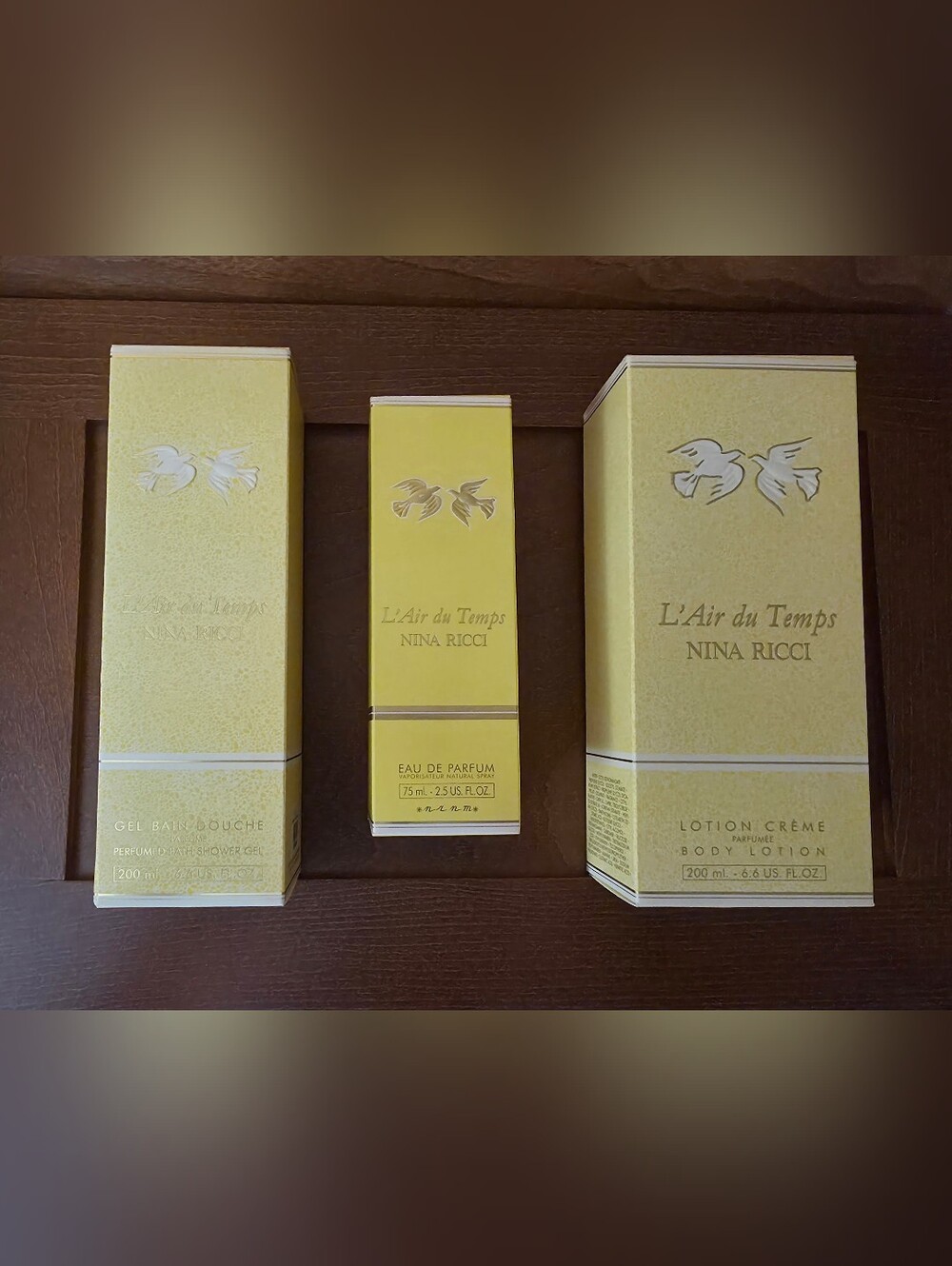 NOS Vintage 1990s L'Air du Temps NINA RICCI Parfum, Shower Gel & Lotion